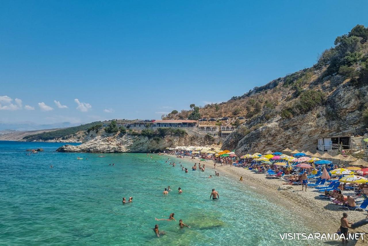 Pulebardha Beach near Saranda — turquoise Albanian Riviera water on a boat tour
